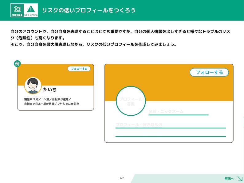リスクの低いプロフィールをつくろう